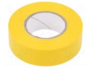 Tape: electrical insulating; W: 19mm; L: 20m; Thk: 0.13mm; yellow SCAPA