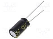 Capacitor: electrolytic; low ESR; THT; 470uF; 16VDC; Ø8x15mm; ±20% PANASONIC