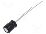 Capacitor: electrolytic; THT; 10uF; 50VDC; Ø5x7mm; Pitch: 2mm; ±20% PANASONIC