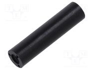 Spacer sleeve; cylindrical; polyamide; M2; L: 16mm; Øout: 4mm; black DREMEC