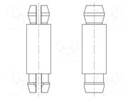 PCB distance; polyamide 66; L: 4mm; latch/latch; natural; UL94V-2 DREMEC