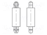 PCB distance; polyamide 66; L: 12mm; latch/latch; natural; UL94V-0 DREMEC