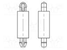 PCB distance; polyamide 66; L: 5mm; latch/latch; natural; UL94V-2 DREMEC