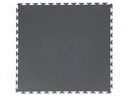 Mat: floor; antislip; ESD; grey (dark); L: 0.49m; W: 0.49m; Thk: 6.5mm STATICTEC