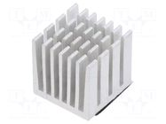 Heatsink: extruded; grilled; Raspberry Pi; silver; L: 15mm; W: 15mm 
