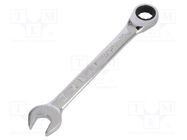 Wrench; combination spanner,with ratchet; 15mm; nickel plated STANLEY
