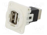 Coupler; USB A socket,USB B socket; FT; USB 2.0; plastic; 19x24mm CLIFF