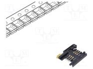 Connector: for cards; SIM; without card tray; SMT; gold-plated ATTEND