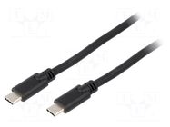 Cable; USB 3.2; USB C plug,both sides; 0.5m; black; Support: 4K Goobay