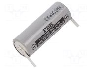 Battery: lithium; 4/5A,CR8L; 3V; 2600mAh; non-rechargeable FDK