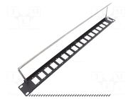 Mounting adapter; patch panel; rack; screw; 29mm; M3; Height: 1U CLIFF