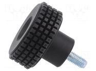 Knob; Ø: 31mm; Ext.thread: M5; 10mm; H: 24mm; technopolymer PP; MBT-P ELESA+GANTER