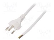 Cable; 3x1mm2; wires,SEV-1011 (J) plug; PVC; 1.8m; white; 10A; 250V LIAN DUNG