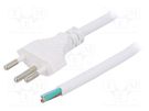 Cable; 3x1mm2; wires,SEV-1011 (J) plug; PVC; 3m; white; 10A; 250V LIAN DUNG