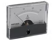 Ammeter; on panel; I DC: 0÷30A; Class: 2.5; 60x47mm VELLEMAN