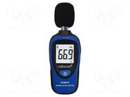 Meter: sound level; LCD; 3,5 digit; Sound level: 30÷130dB VELLEMAN