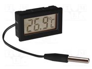 Meter: temperature; digital; on panel; LCD; Temp: -50÷100°C; Len: 1m VELLEMAN