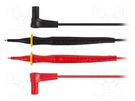Test leads; Imax: 12A; Len: 0.7m; insulated; black,red VELLEMAN