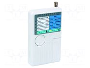 Tester: LAN wiring; LED; BNC,RJ11,RJ12,RJ45,USB VELLEMAN