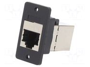 Coupler; Slim; Cat: 6a; shielded; 8p8c; RJ45 socket,both sides CLIFF