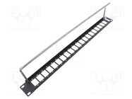 Mounting adapter; patch panel; SLIM; rack; screw; 29mm; Height: 1U 