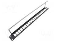 Mounting adapter; patch panel; rack; screw; 29mm; Height: 1U; SLIM CLIFF