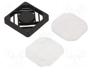 Guard; 60x60mm; screw; Holes pitch: 50mm; Cover material: plastic 