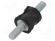 Vibration damper; M4; Ø: 10mm; rubber; L: 10mm; Thread len: 10mm ELESA+GANTER