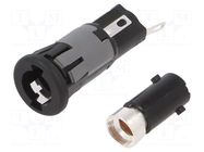 Fuse holder; 5x20mm; 250V; on panel; black; UL94V-0; -20÷85°C BULGIN