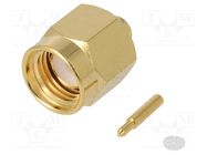 Connector: SMA; plug; male; straight; 50Ω; soldering; for cable AMPHENOL RF