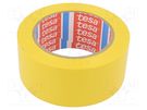 Tape: warning; yellow; L: 33m; W: 50mm; self-adhesive; Thk: 0.15mm TESA