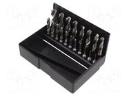 Drill set; for metal; plastic box; metal; Holder: hexagonal; 1/4" VÖLKEL