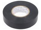Tape: electrical insulating; W: 19mm; L: 33m; Thk: 0.2mm; black; 240% HELLERMANNTYTON
