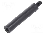 Screwed spacer sleeve; cylindrical; polyamide; M4; M4; 40mm; black DREMEC