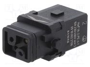 Connector: HDC; contact insert; female; Han® 1A; PIN: 3; 2+PE HARTING