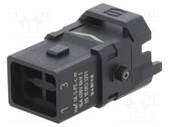 Connector: HDC; contact insert; male; Han® 1A; PIN: 4; 3P+PE HARTING