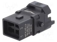 Connector: HDC; contact insert; male; Han® 1A; PIN: 4; 3P+PE; Han E® HARTING