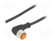 Connection lead; M12; PIN: 4; angled; 5m; plug; 250VAC; 4A; -25÷80°C LUTRONIC