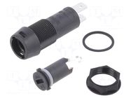 Fuse holder; 5x20mm; 10A; on panel; black; FPG1; 250VAC; UL94V-0 SCHURTER