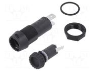 Fuse holder; 5x20mm; 10A; on panel; black; FPG1; 250VAC; UL94V-0 SCHURTER