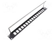 Mounting adapter; patch panel; rack; screw; 29mm; Height: 1U; SLIM CLIFF