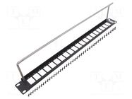 Mounting adapter; patch panel; rack; screw; 29mm; M3; Height: 1U CLIFF