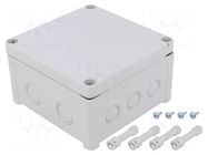 Enclosure: junction box; X: 130mm; Y: 130mm; Z: 75mm; wall mount; ABS FIBOX