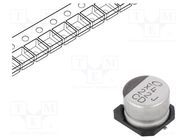 Capacitor: electrolytic; low ESR; SMD; 22uF; 63VDC; Ø8x6.2mm; ±20% NICHICON