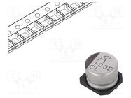 Capacitor: electrolytic; low ESR; SMD; 100uF; 25VDC; Ø8x6.2mm; ±20% NICHICON