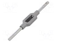 Tap wrench; Grip capac: 1/16"-1/4",M1-M8; L: 130mm; cast zinc VÖLKEL