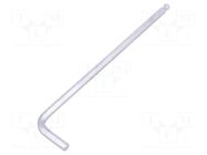 Wrench; hex key,spherical; HEX 6mm; tool steel; long; L: 186mm KING TONY