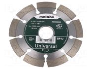 Diamond hole saw; Ø: 115mm; Øhole: 22.23mm; glaze,ceramic tile METABO