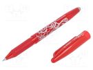 Rollerball pen; red; 0.7mm; FRIXION PILOT