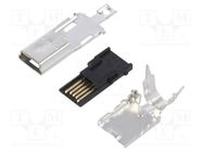 Plug; USB B mini; UX; for cable; soldering; PIN: 5; straight; 50pcs. HIROSE